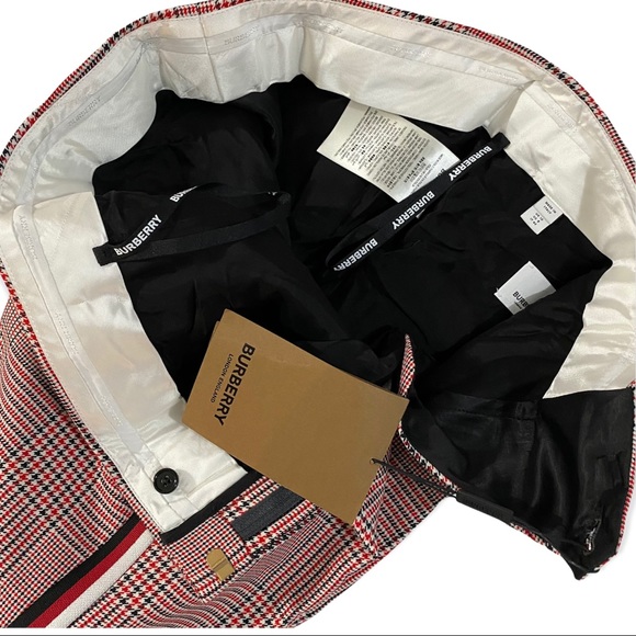 Burberry Wool Houndstooth Check Tailored Trousers Sz 8 New - Picture 13 of 16